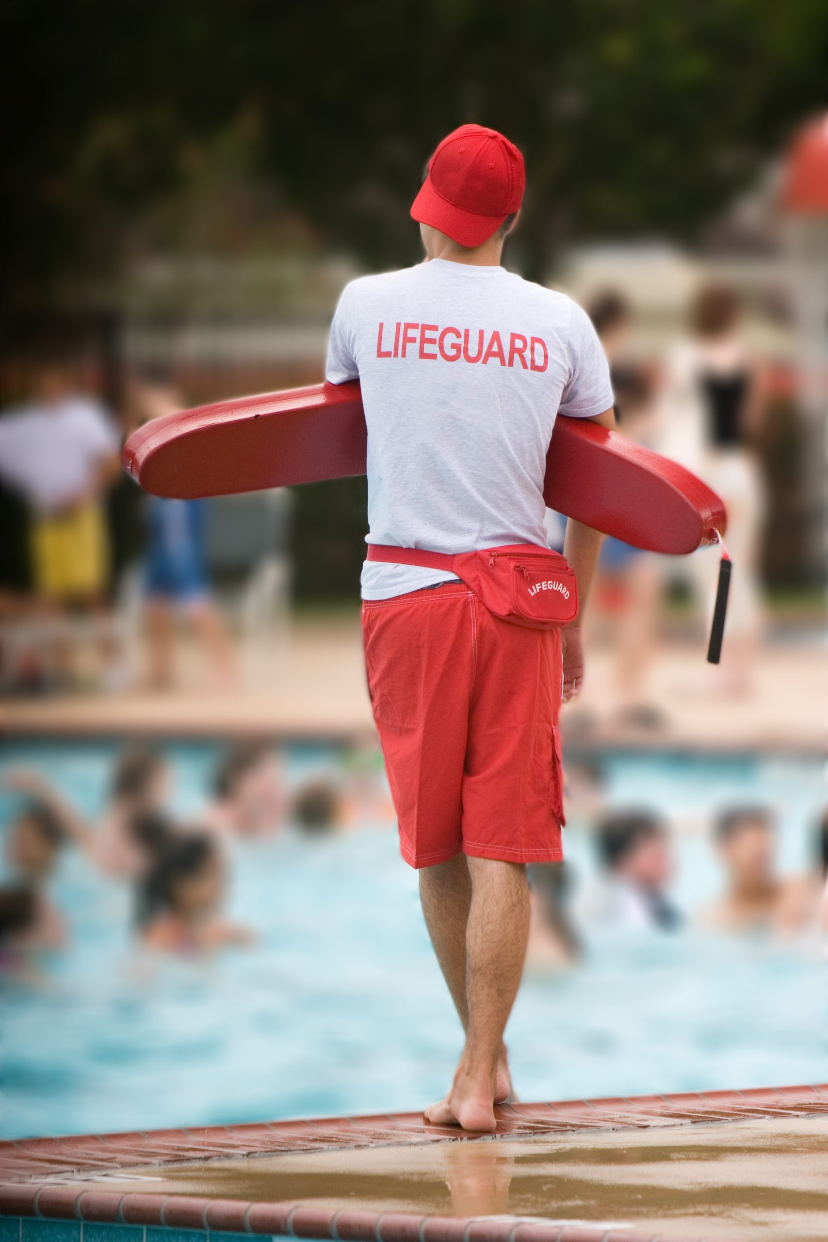 Lifeguard and pool staff